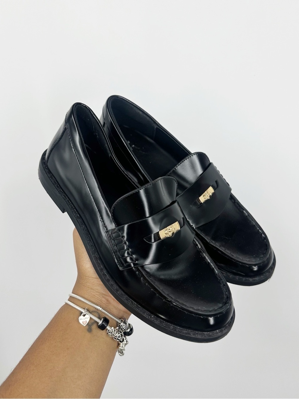 A New Day Black Loafers Woman's Size 7 Grunge Goth
